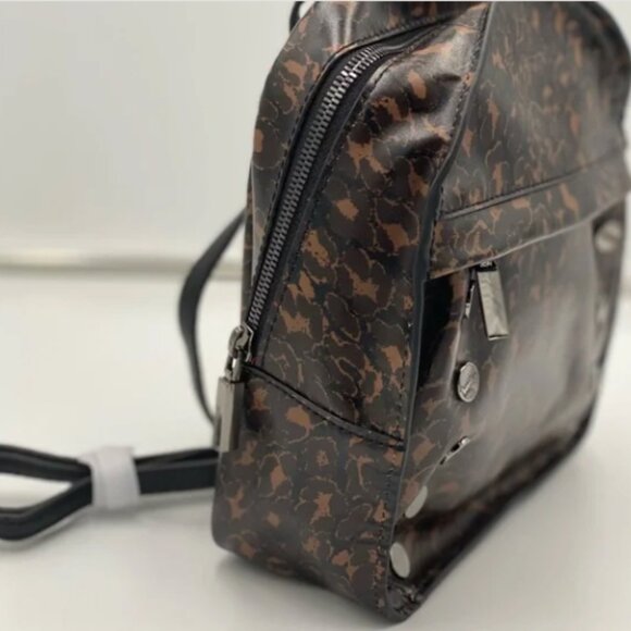 Hammitt Shane Medium Black/Leopard Leather Backpack - Picture 10 of 13